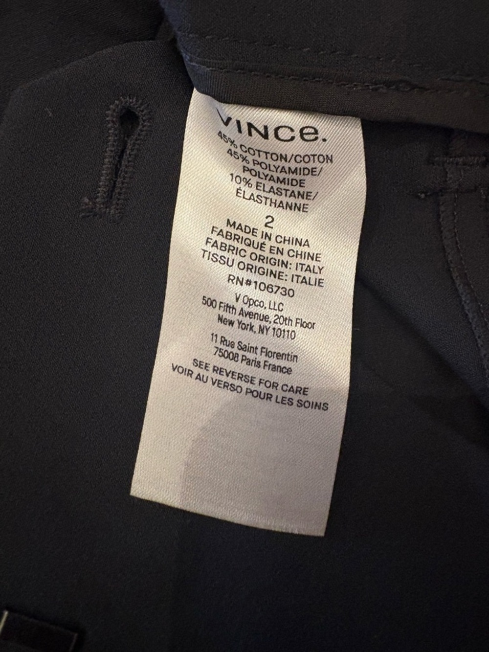 🔥NWT🔥VINCE WOMEN HIGH RISE STRAIGHT PONTE STRETCH PANT CHARCOAL - Picture 6 of 6